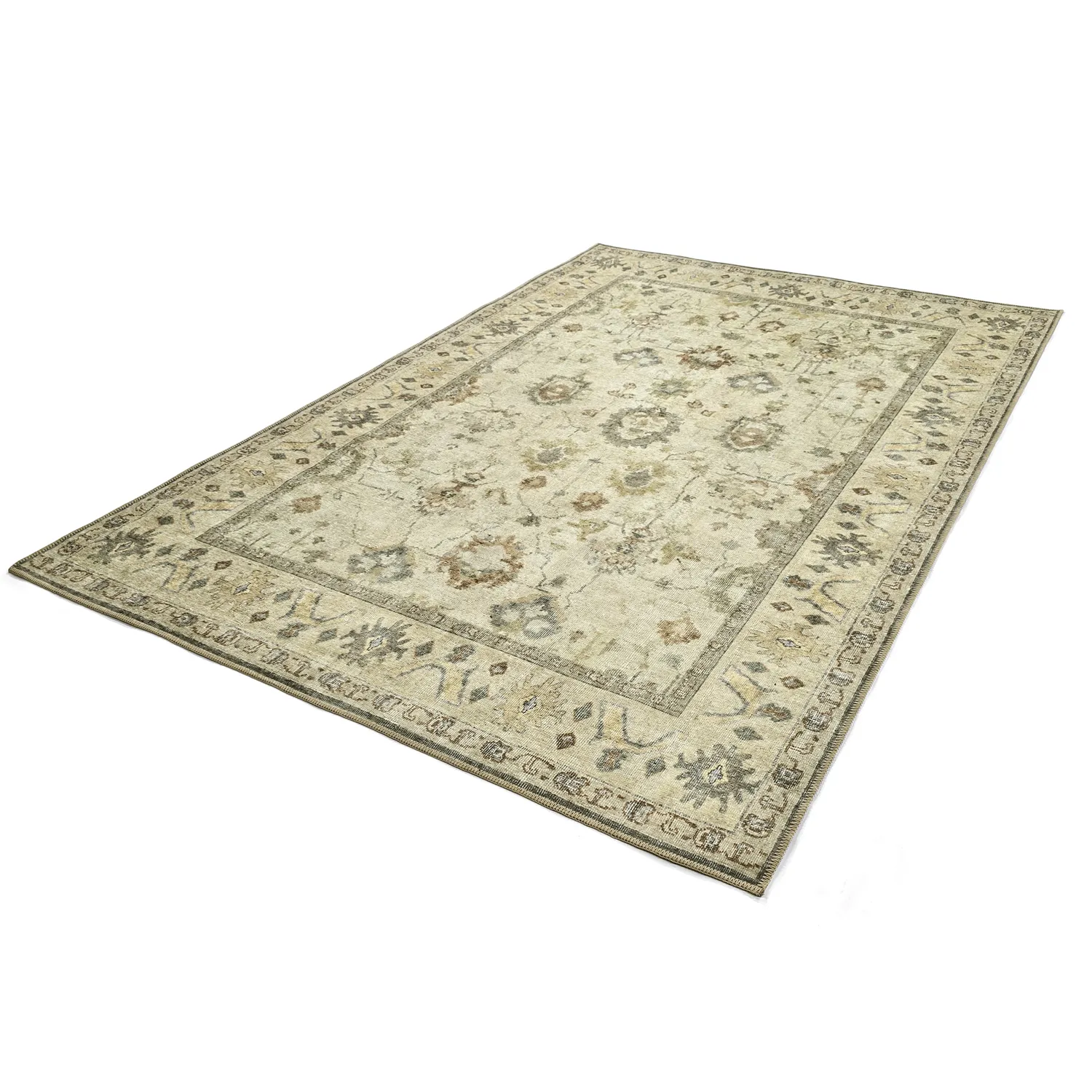 Flatvevd teppe - Linaar (krem)