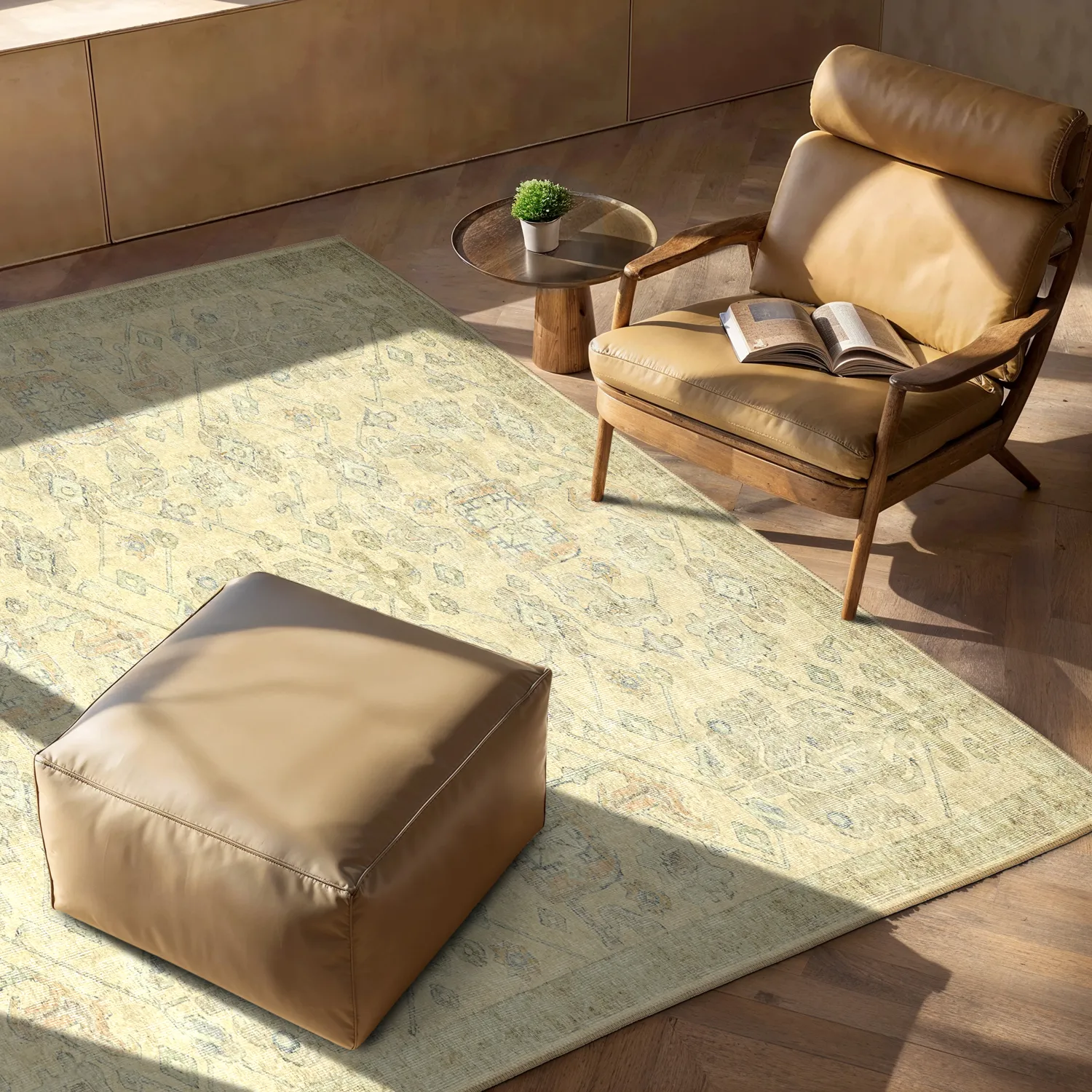 Flatvevd teppe - Noura (beige)
