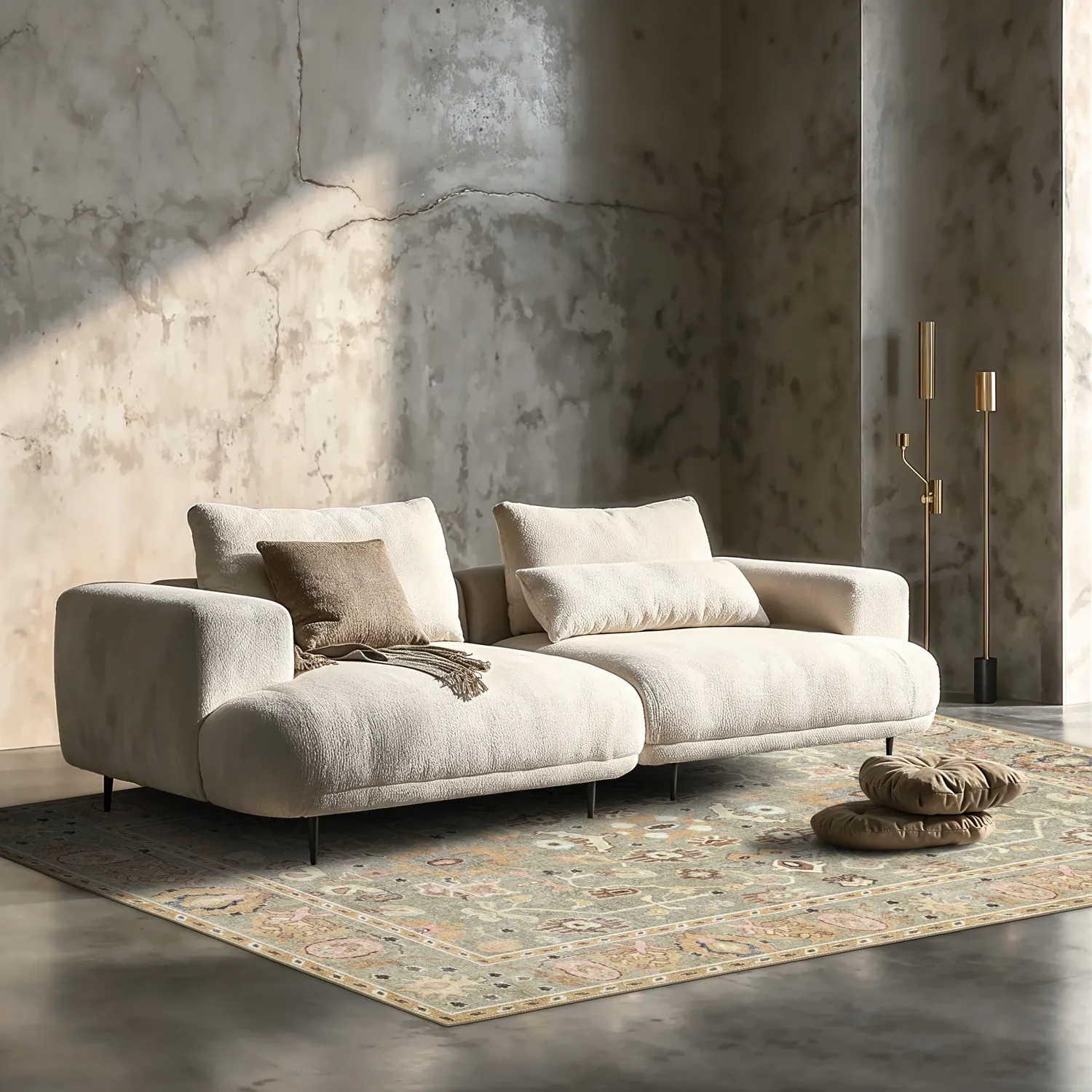 Flatvevd teppe - Yara (beige)