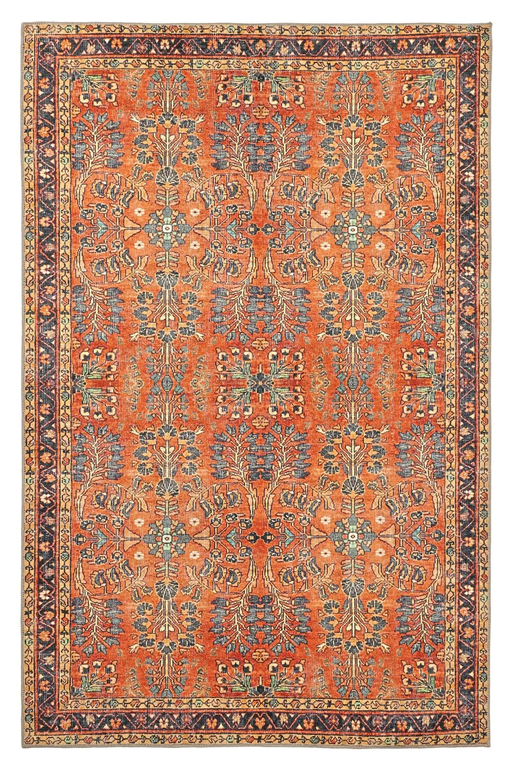 Flatvevd teppe - Yasirah (oransje)