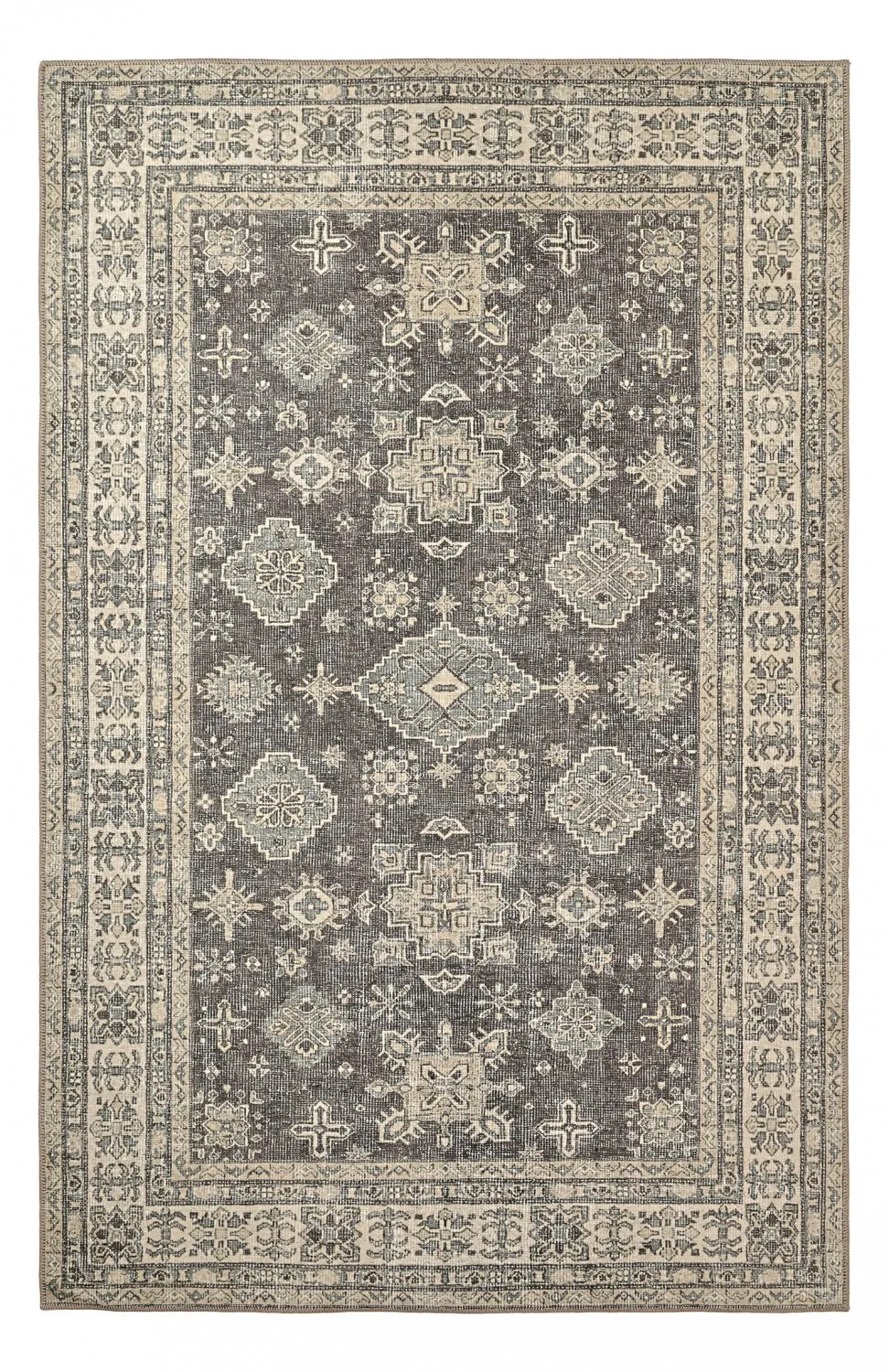 Flatvevd teppe - Zuleina (mørkegrå)