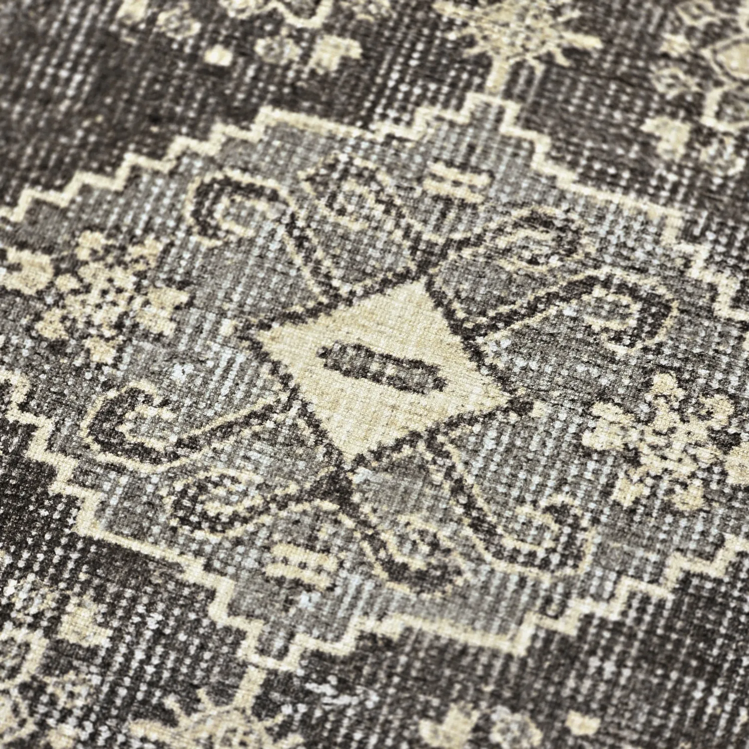 Flatvevd teppe - Zuleina (mørkegrå)