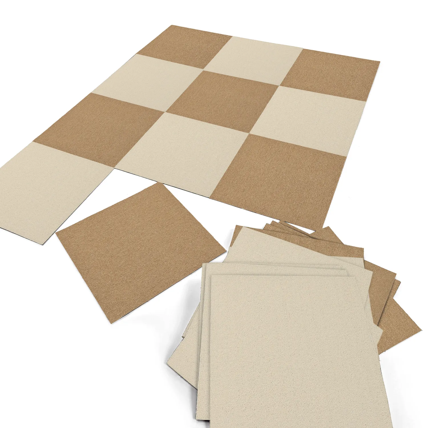 Helteppe - Almeria Tekstilfliser 24 stk. (beige)