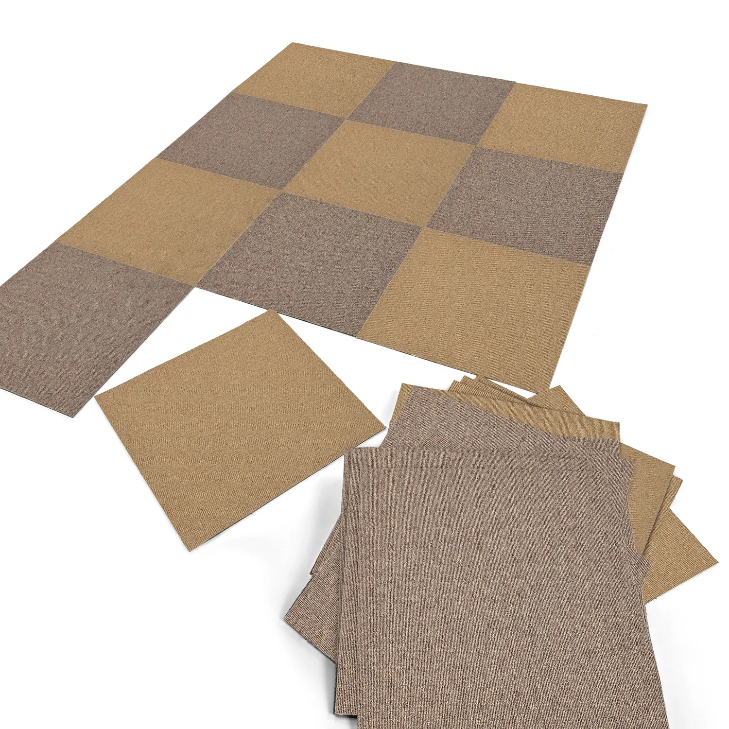 Helteppe - Almeria Tekstilfliser 24 stk. (beige)