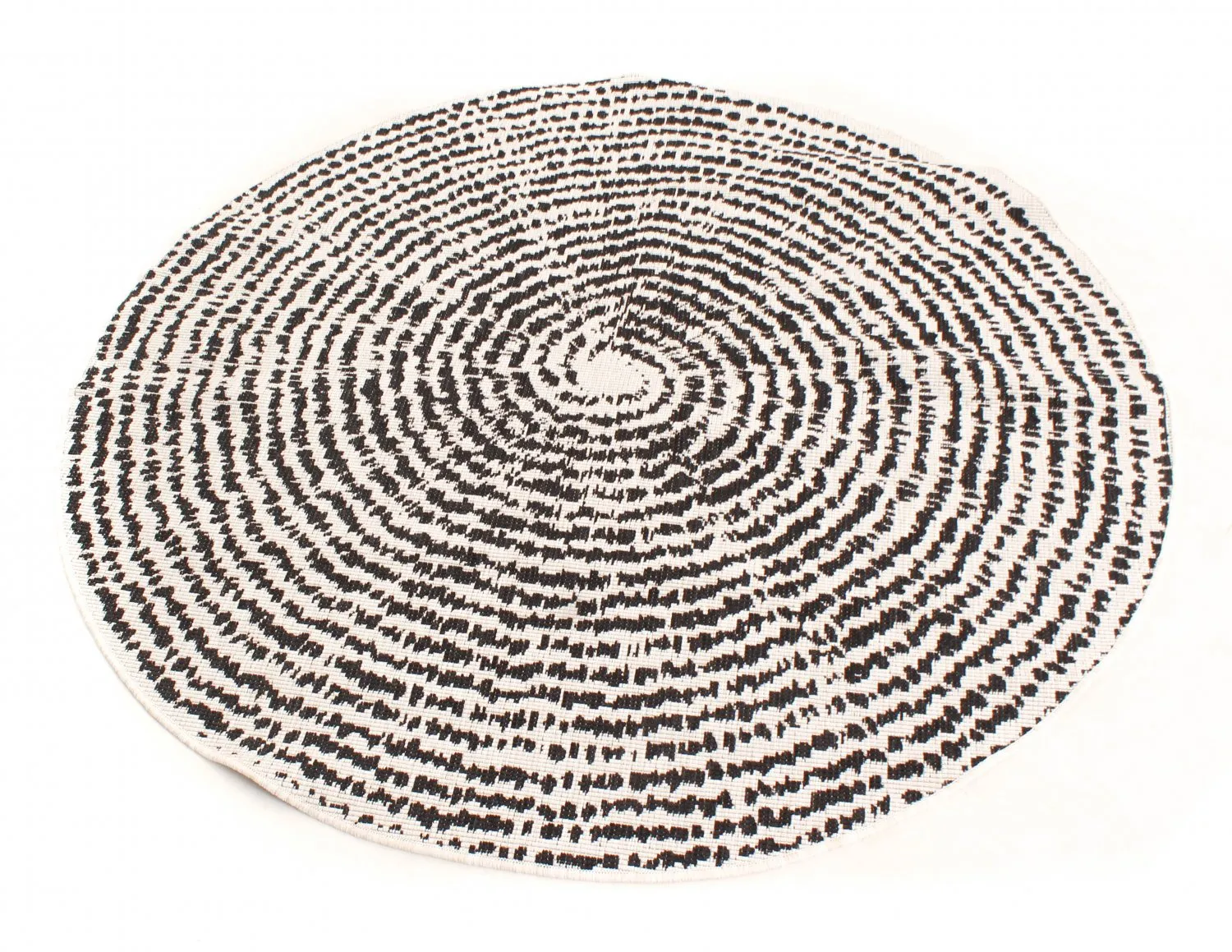 Rundt teppe - Brussels Swirl (sort)