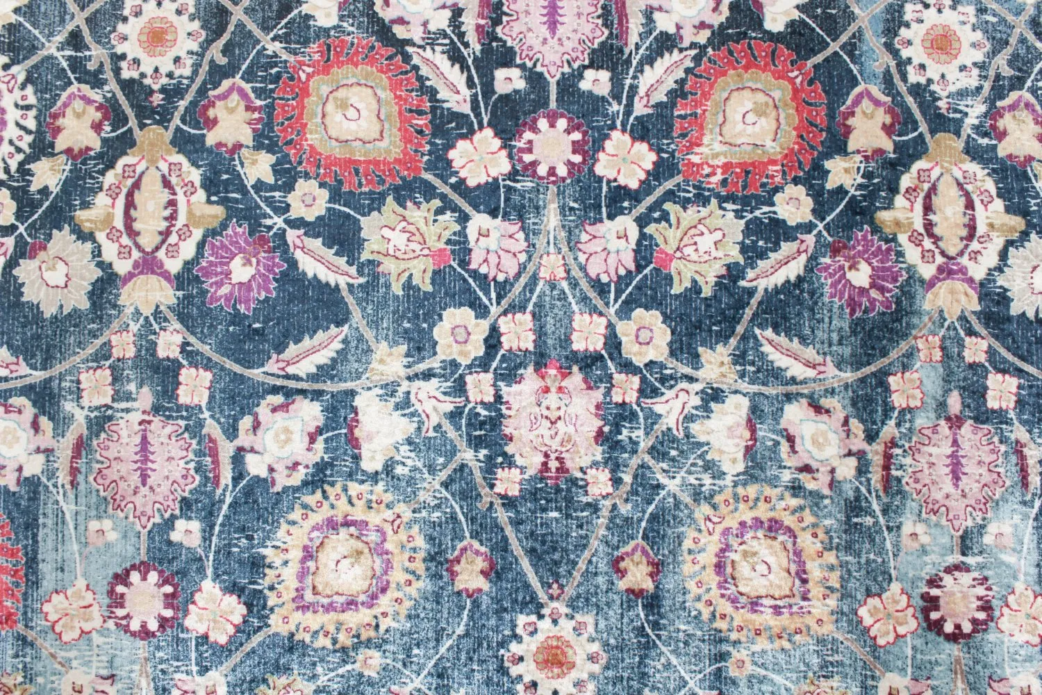 Wilton-teppe - Bouhjar (blå/rosa/multi)
