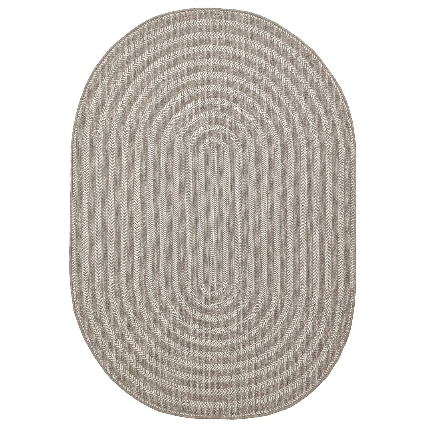 Ovalt teppe - Indoor/outdoor Leander (beige)