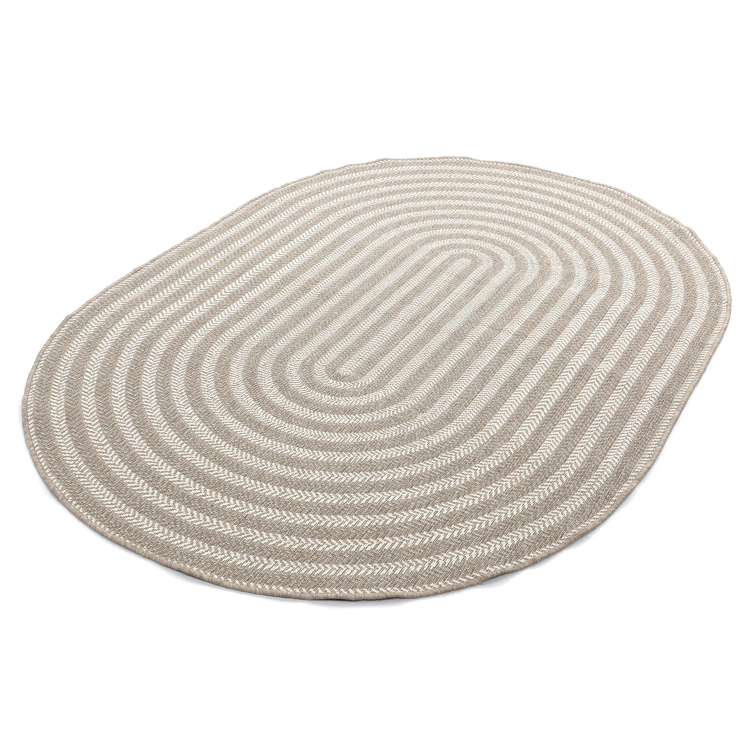 Ovalt teppe - Indoor/outdoor Leander (beige)
