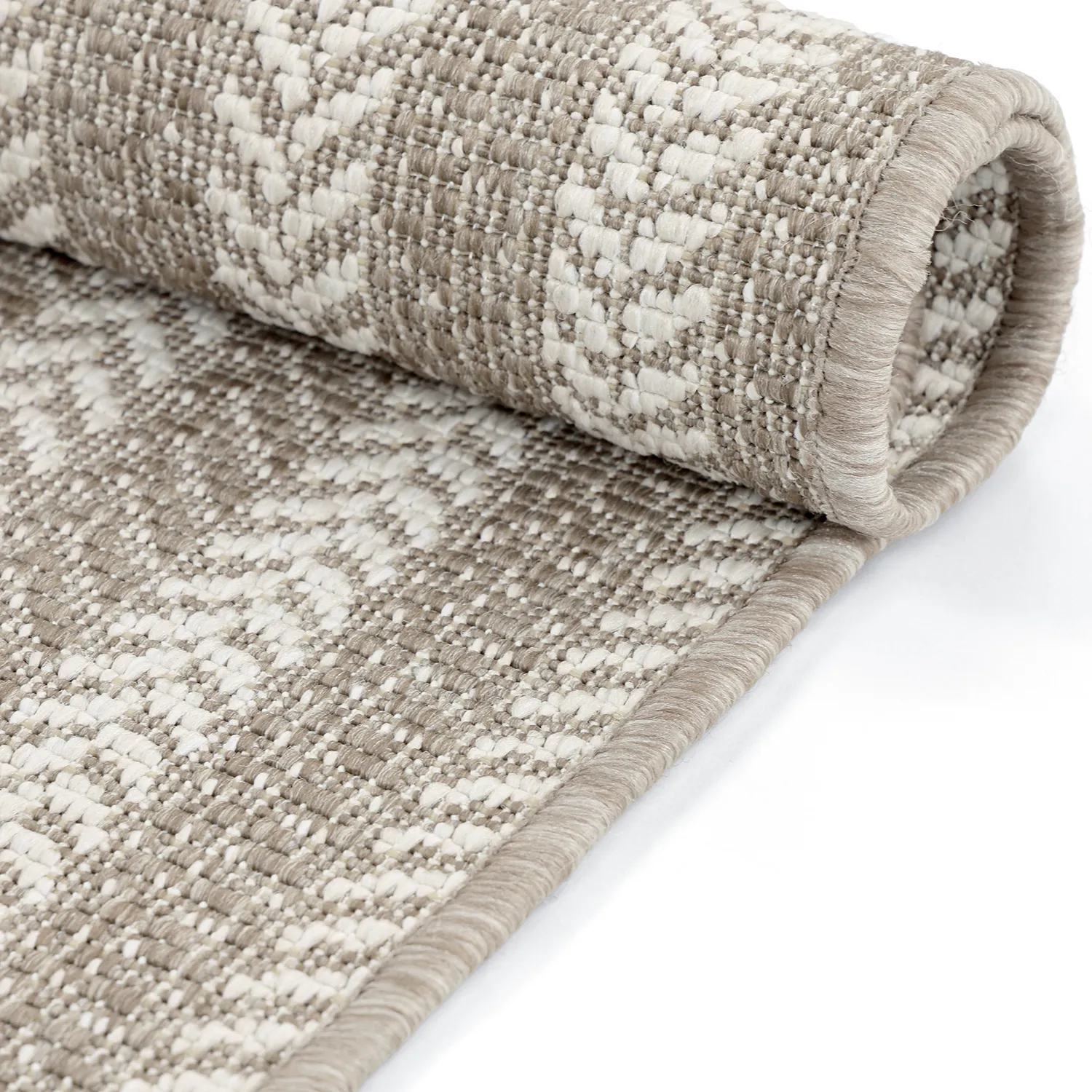 Ovalt teppe - Indoor/outdoor Leander (beige)