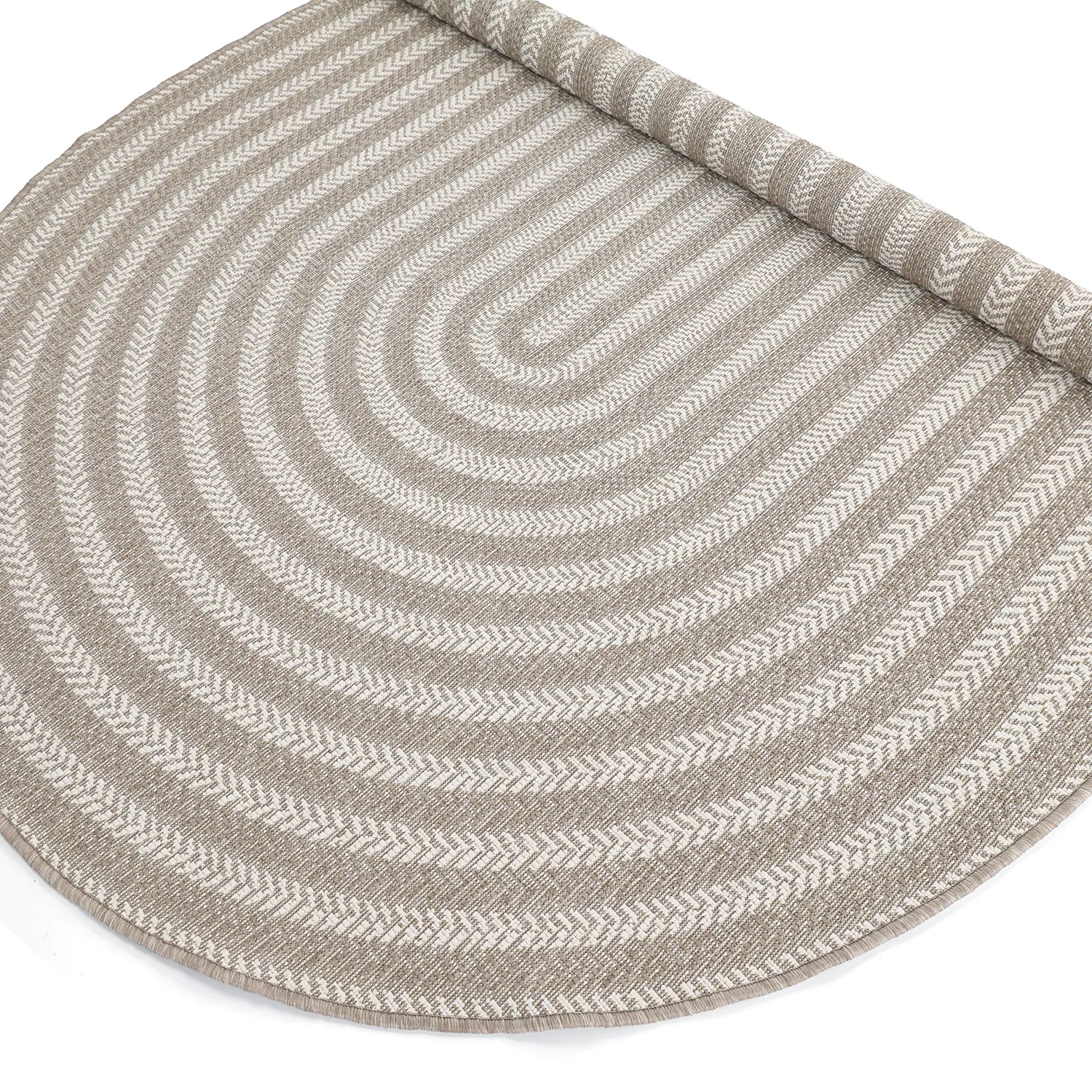 Ovalt teppe - Indoor/outdoor Leander (beige)