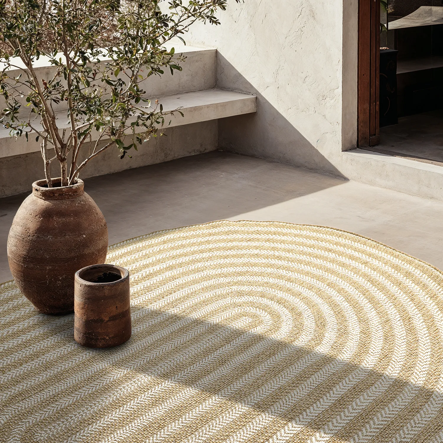 Ovalt teppe - Indoor/outdoor Leander (natur)