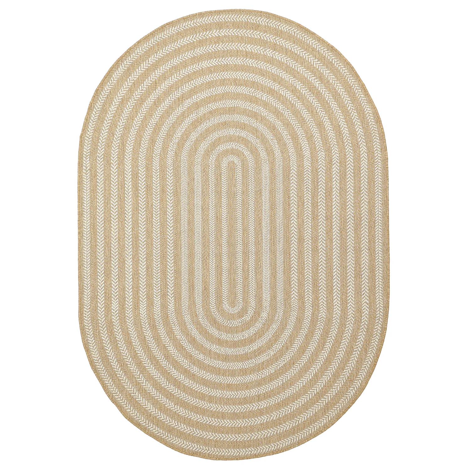 Ovalt teppe - Indoor/outdoor Leander (natur)
