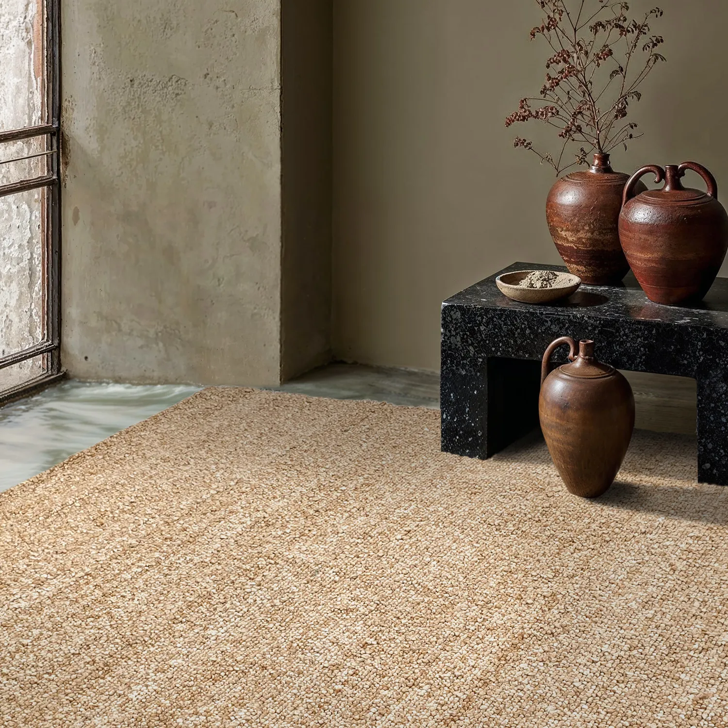 Innendørs/Utendørs tepper - Milford Wool Look (beige)