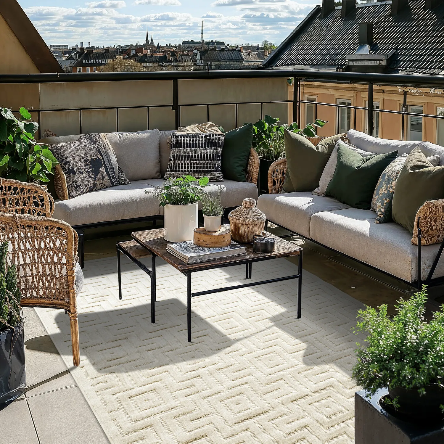 Shaggy Indoor/Outdoor - Oneida (krem)