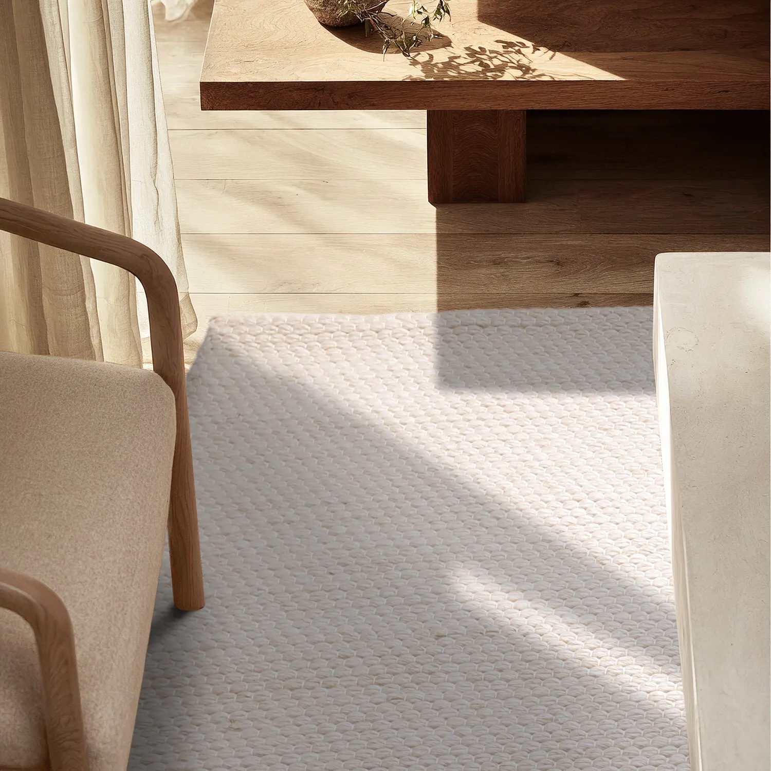 Innendørs/Utendørs tepper - Arco Wool Look (krem)