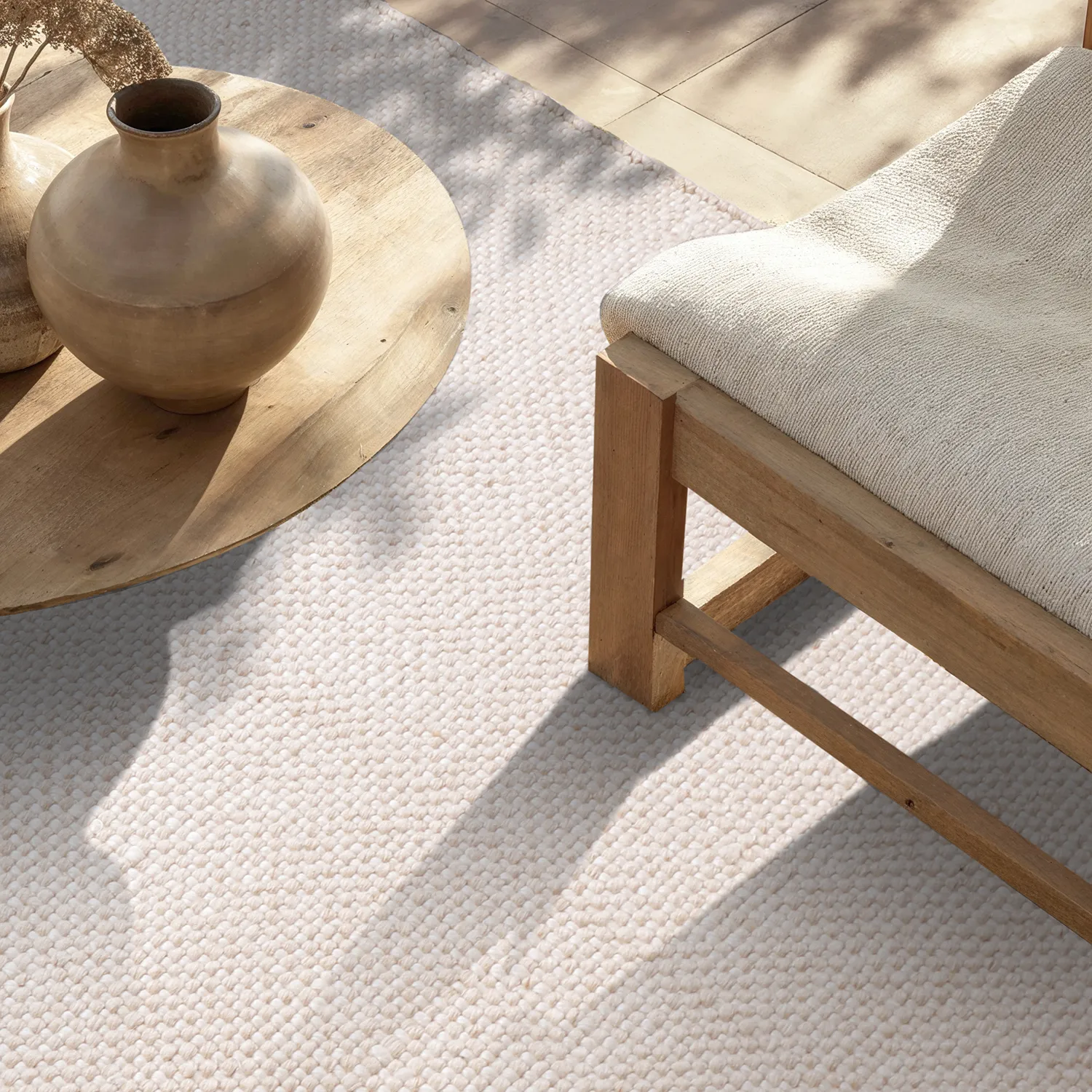 Innendørs/Utendørs tepper - Orta Wool Look (krem)