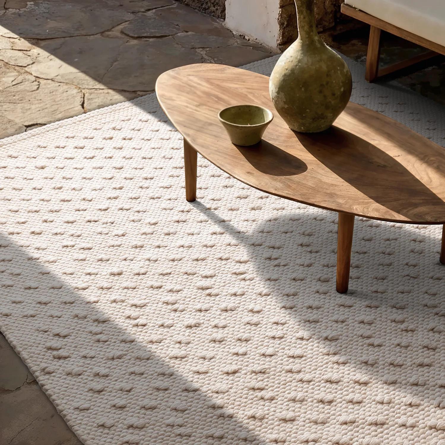 Innendørs/Utendørs tepper - Todi Wool Look (krem)