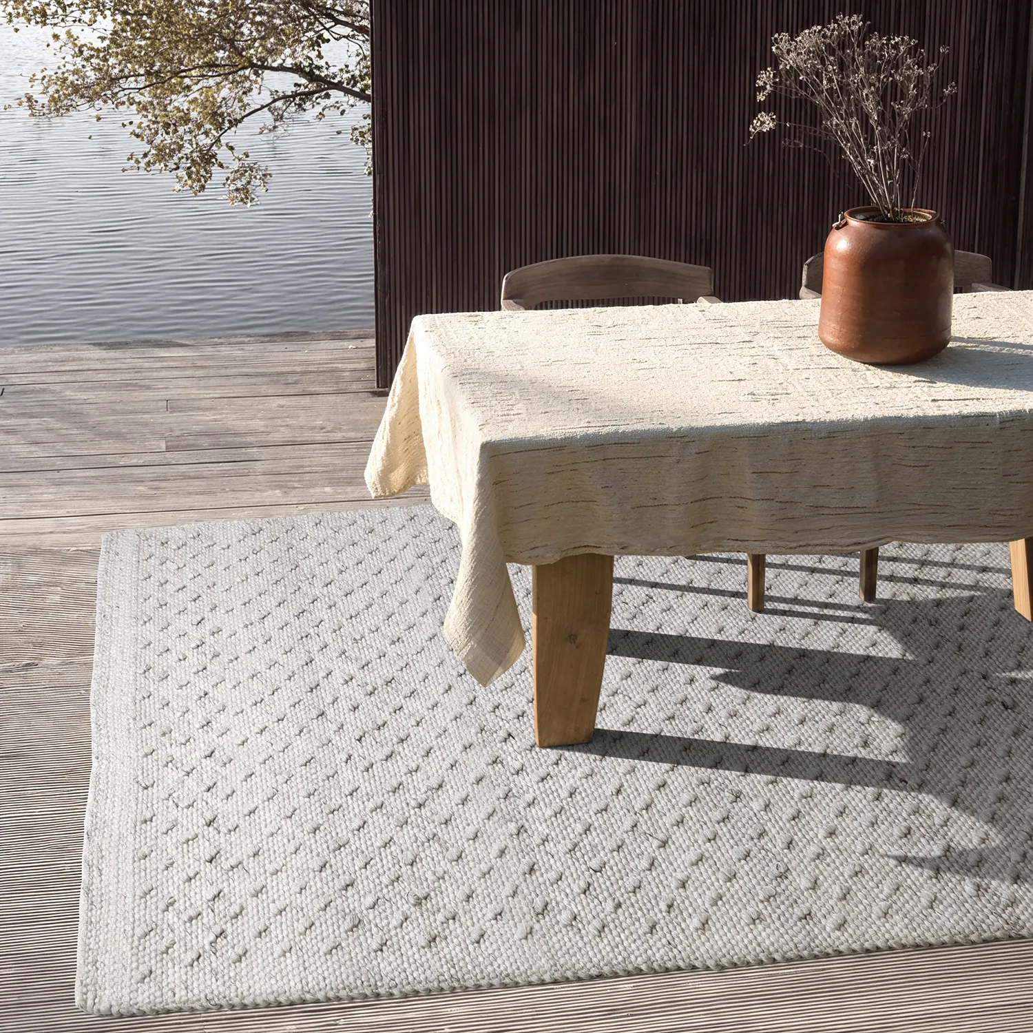 Innendørs/Utendørs tepper - Todi Wool Look (grå/beige)