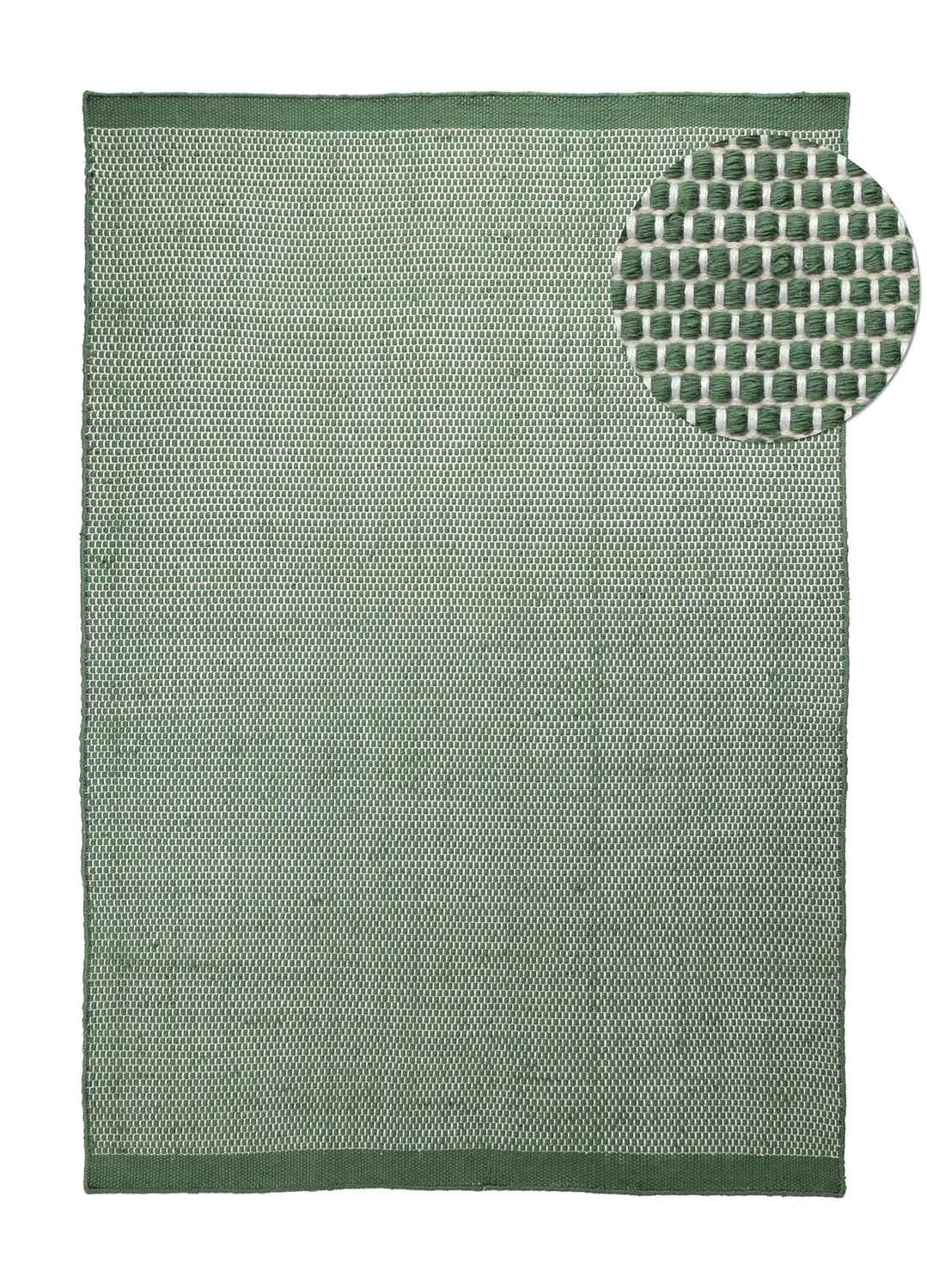 Innendørs/Utendørs tepper - Coastal Wool Look (grønn/hvit)