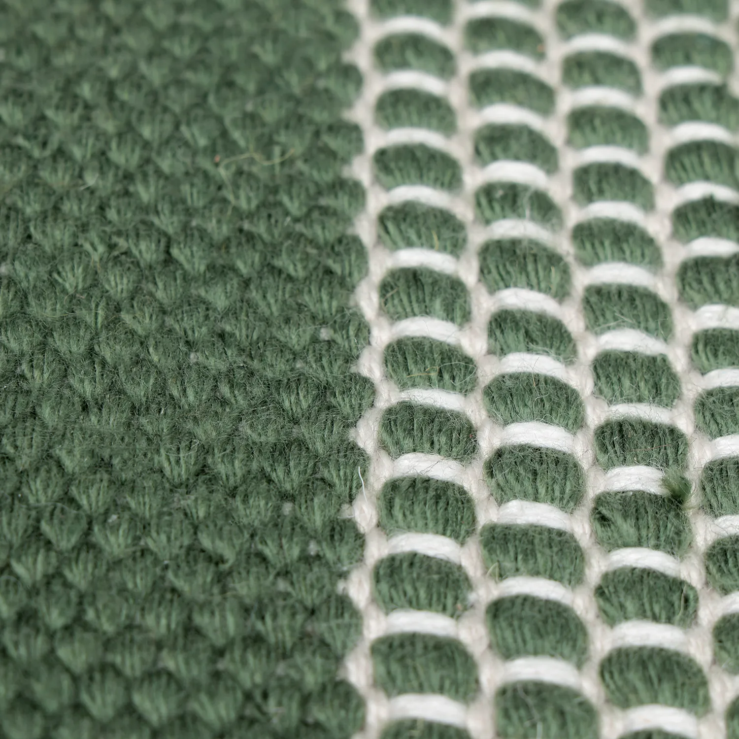 Innendørs/Utendørs tepper - Coastal Wool Look (grønn/hvit)