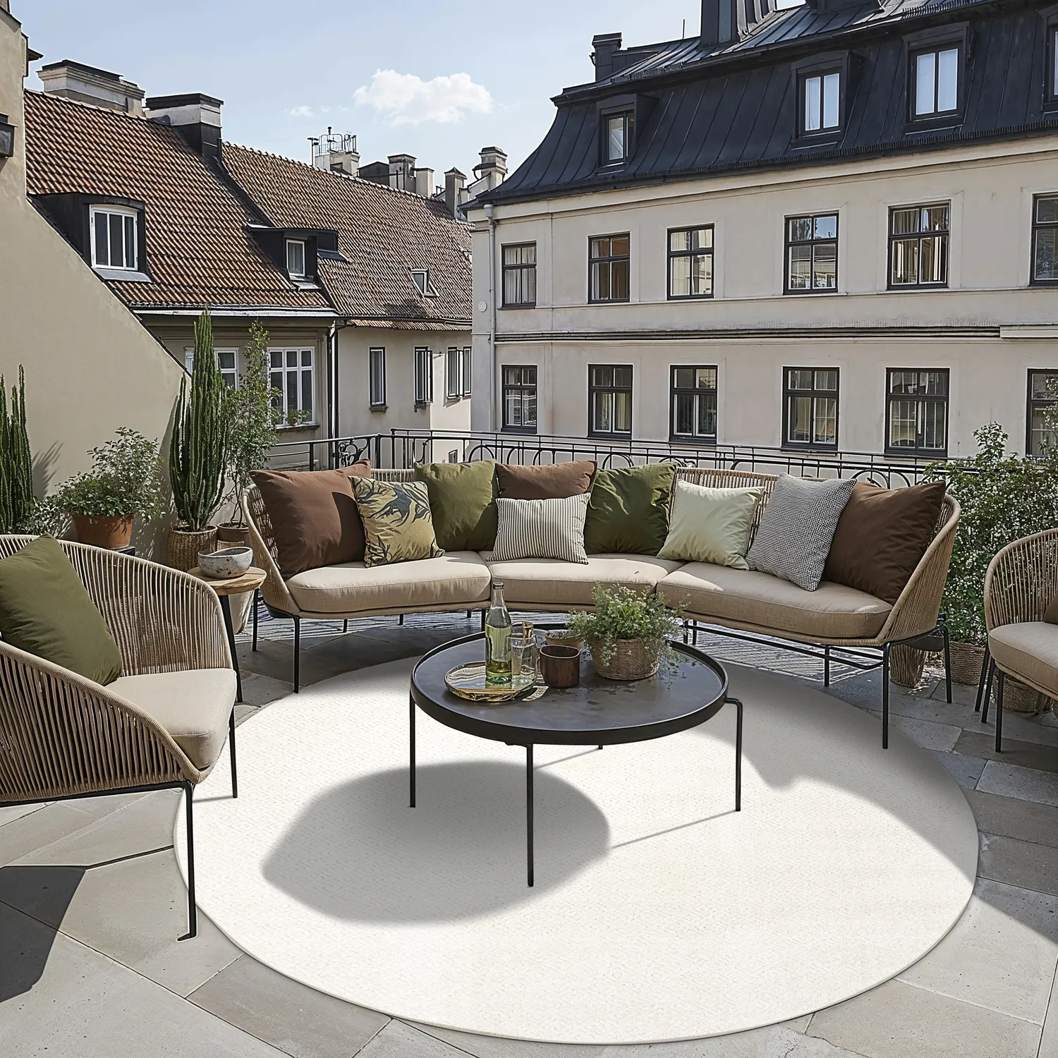 Runde tepper - Indoor/Outdoor Baldwin (cream)