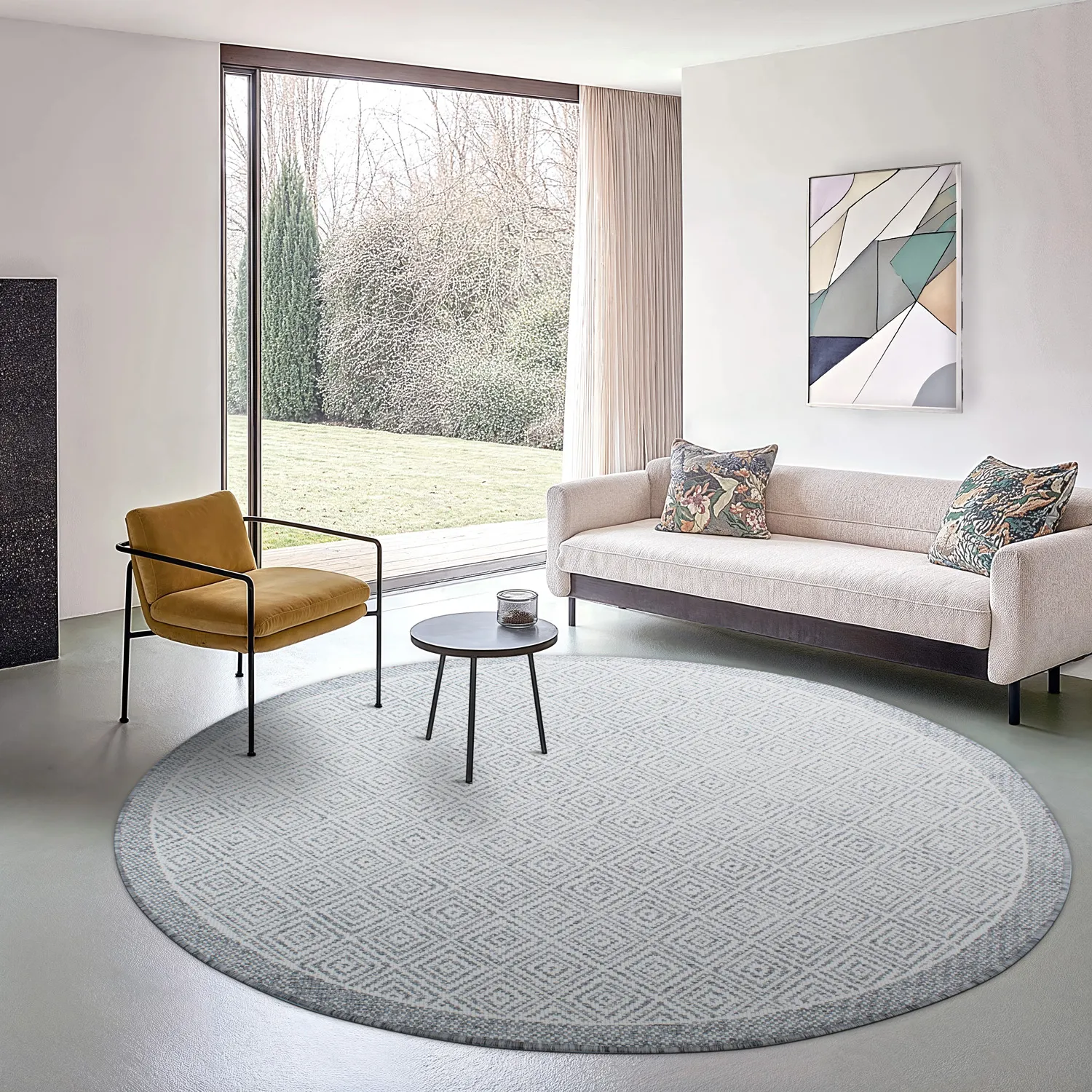 Rundt teppe - Monsaraz (grå)