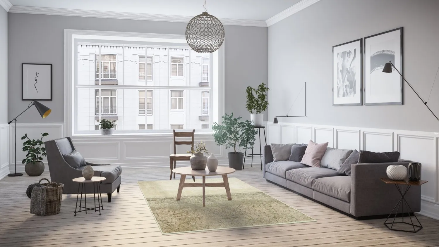 Wilton-teppe - Jervis (grå/beige)