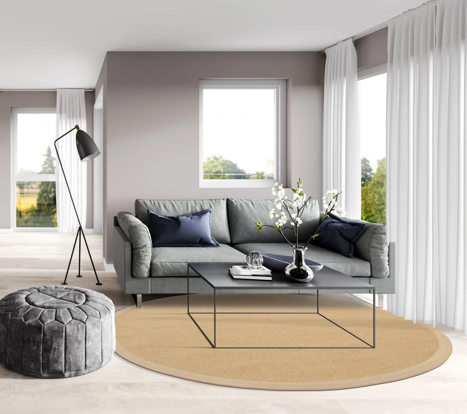 Runde tepper (sisal) - Agave (beige/elfenben)