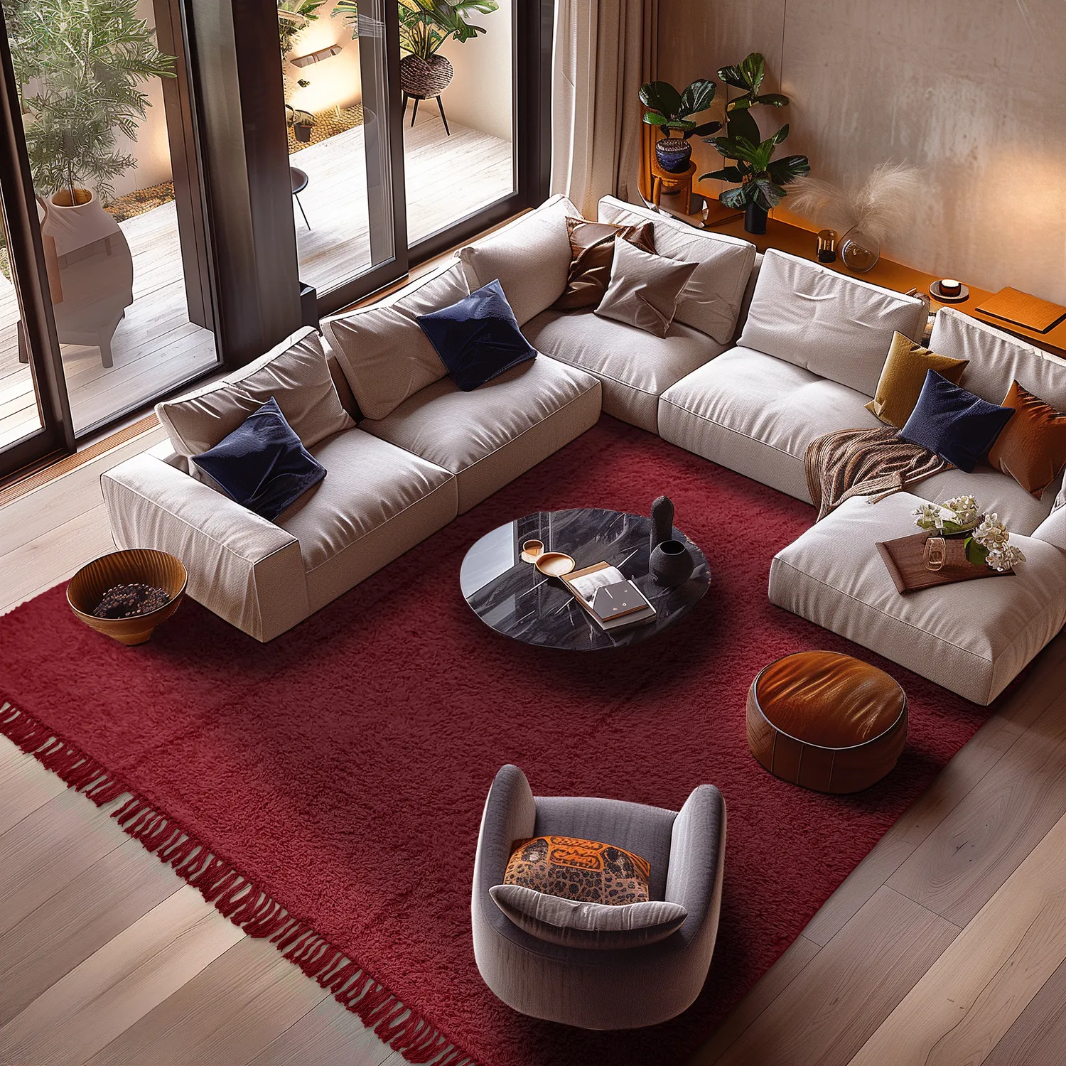 Ryetepper - Alba Natural Cotton Shaggy (burgunder)