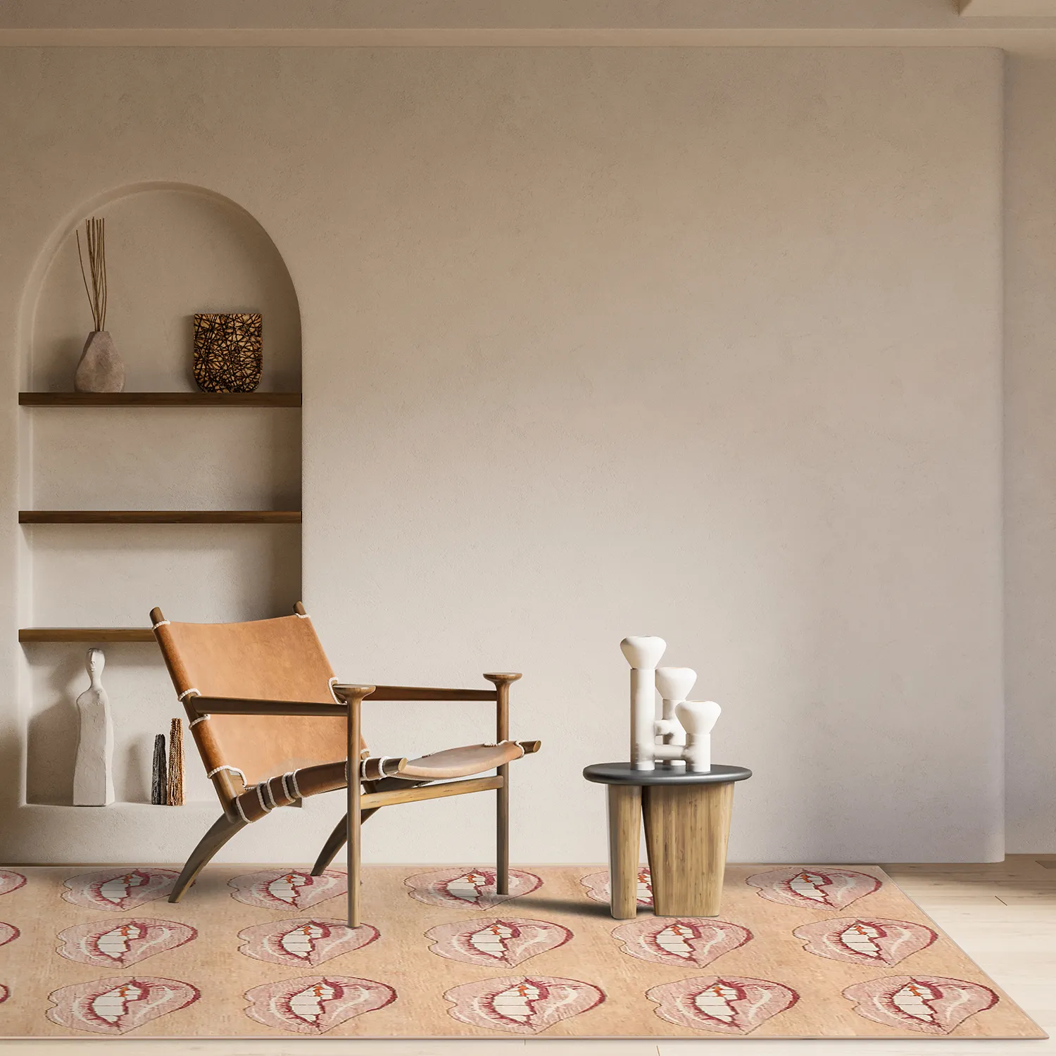 Wilton-teppe - Avery (beige/rosa)