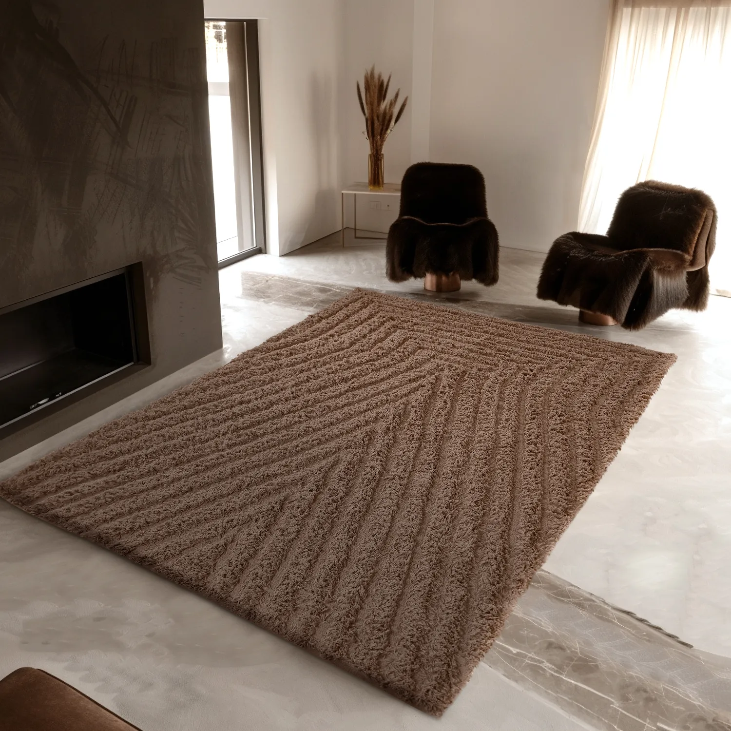 Ryetepper - Kendra Natural Cotton Shaggy (brun)