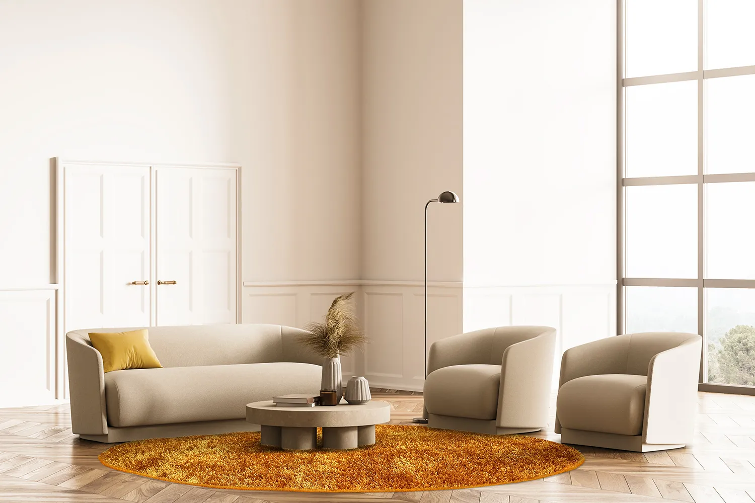 Runde tepper - Cosy (ocher)