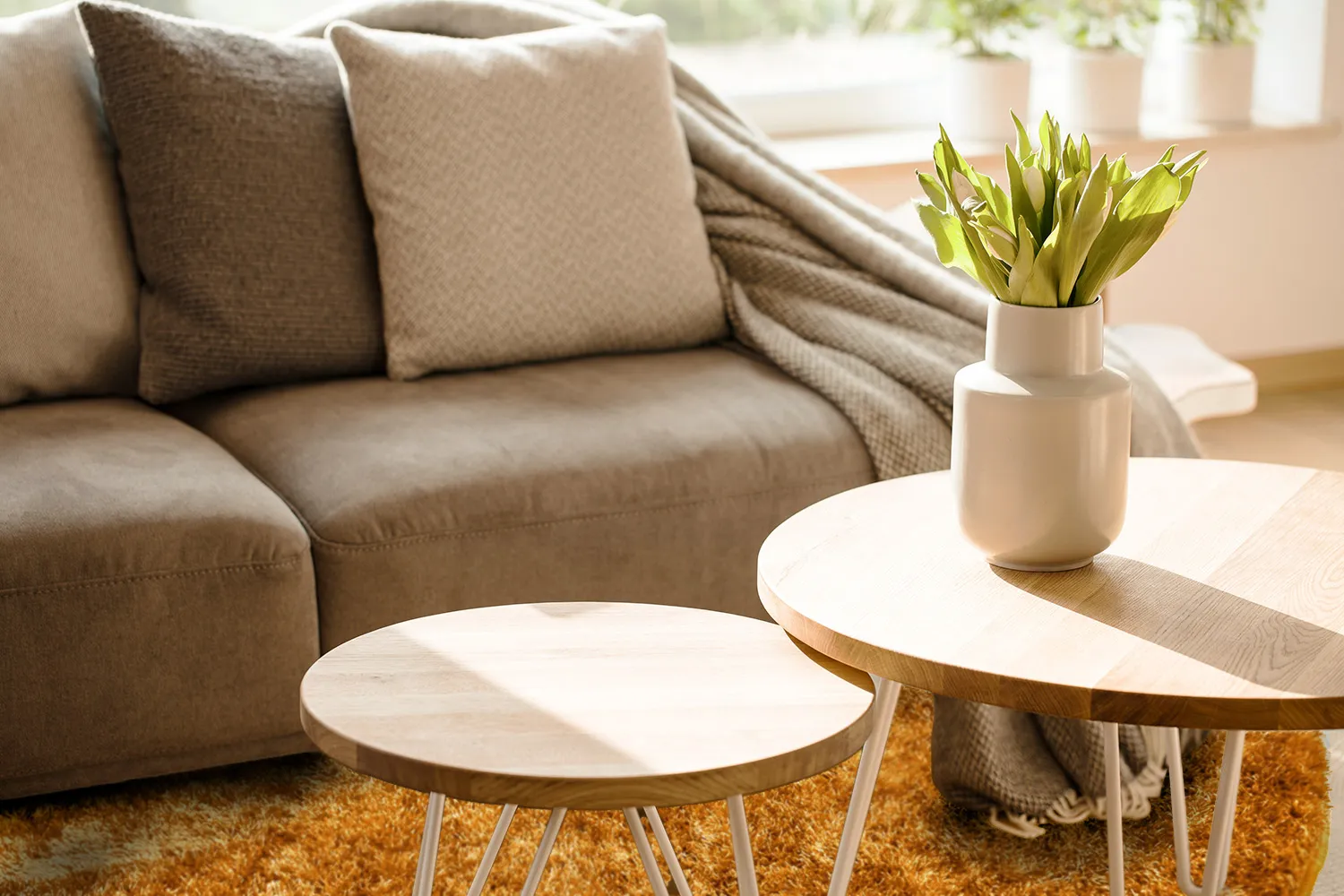 Runde tepper - Cosy (ocher)