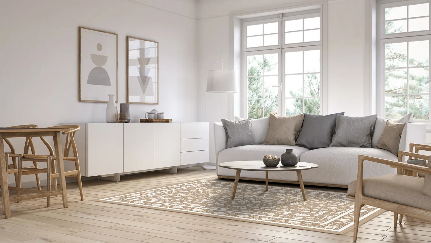Wilton-teppe - Ember (beige/offwhite)