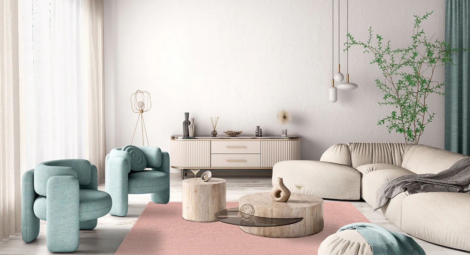 Ullteppe - Hamilton (Coral Pink)