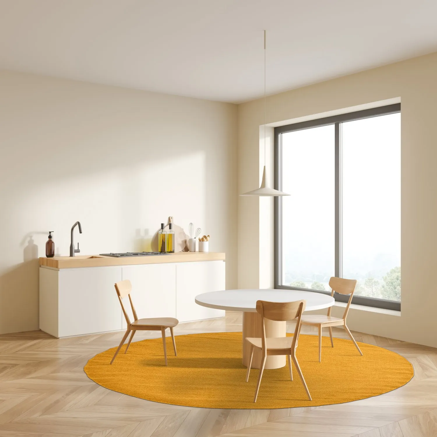 Runde tepper - Hamilton (Saffron)