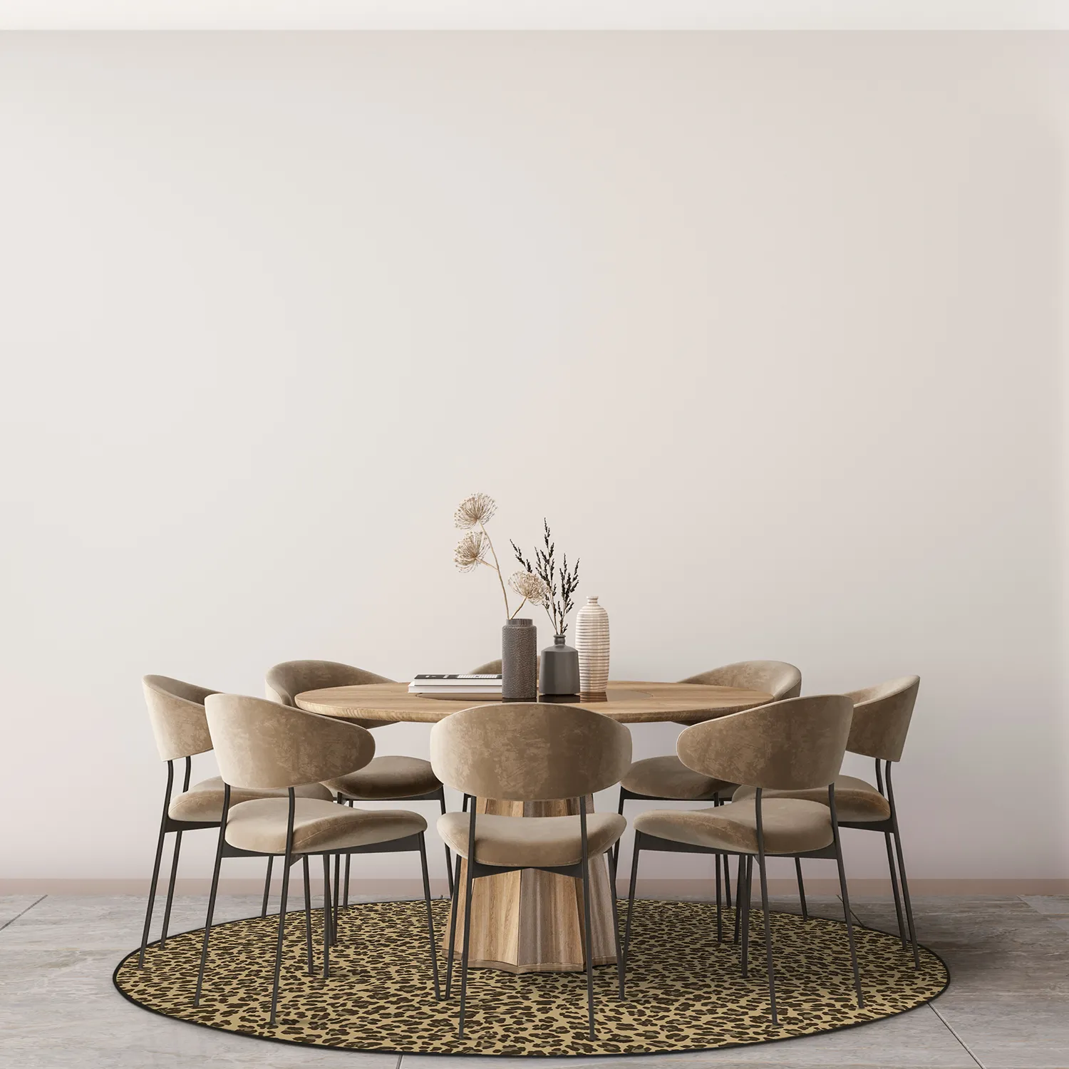 Runde tepper - Leopard (brun)