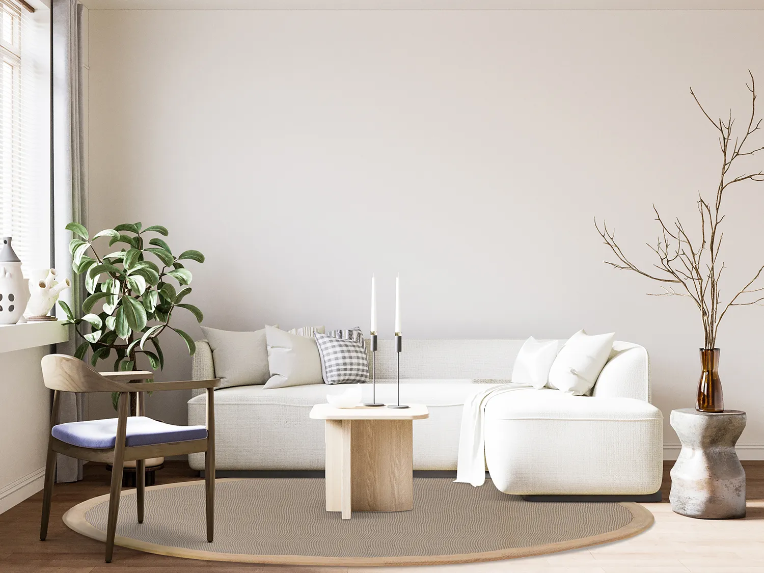Runde tepper (sisal) - Agave (lett taupe)