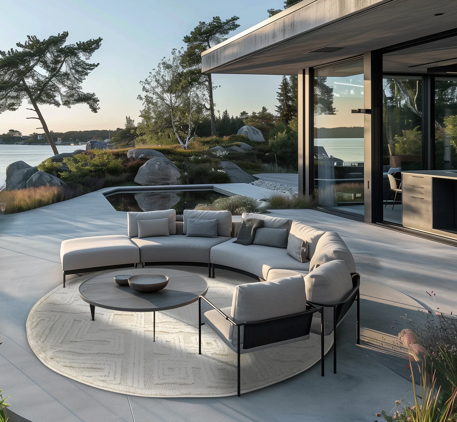 Runde tepper - Indoor/Outdoor Shirley (cream)