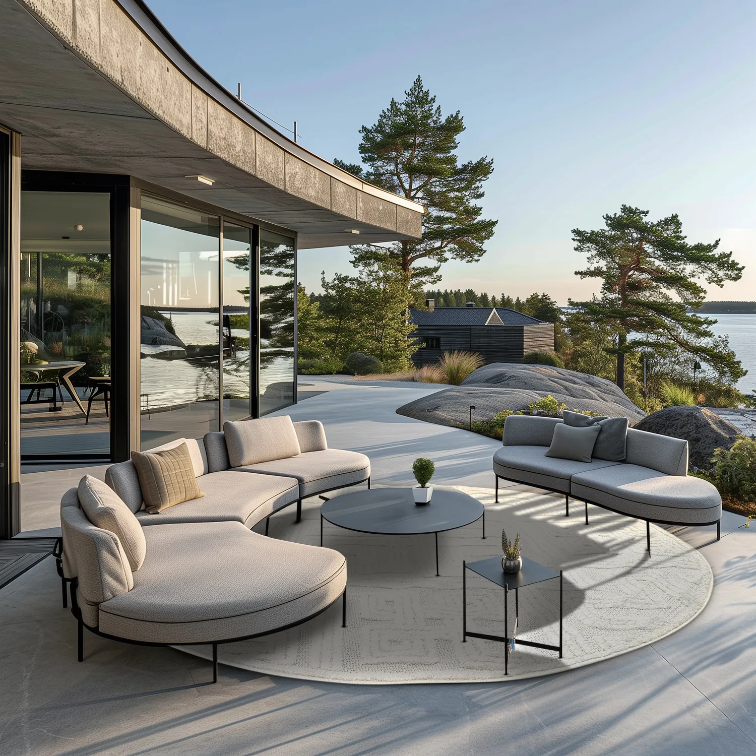 Runde tepper - Indoor/Outdoor Shirley (cream)