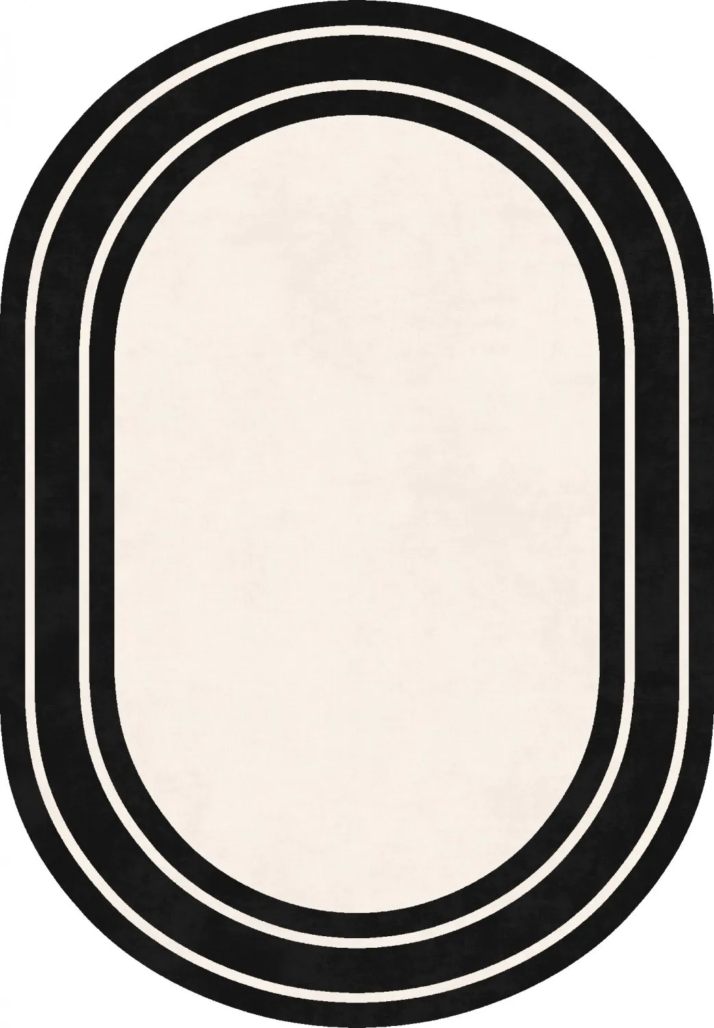 Ovalt teppe - Josie (svart)