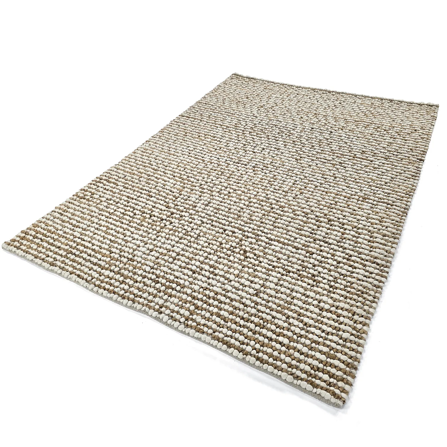 Juteteppe - Bally Jute/wool Bubble (natur/hvit)
