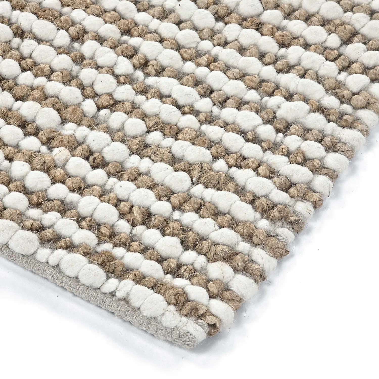 Juteteppe - Bally Jute/wool Bubble (natur/hvit)