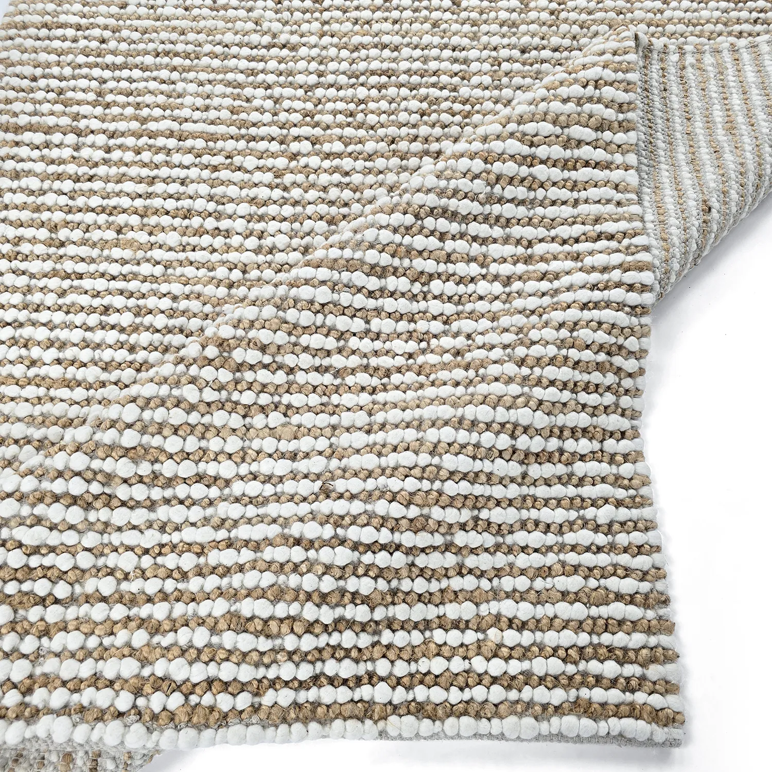 Juteteppe - Bally Jute/wool Bubble (natur/hvit)