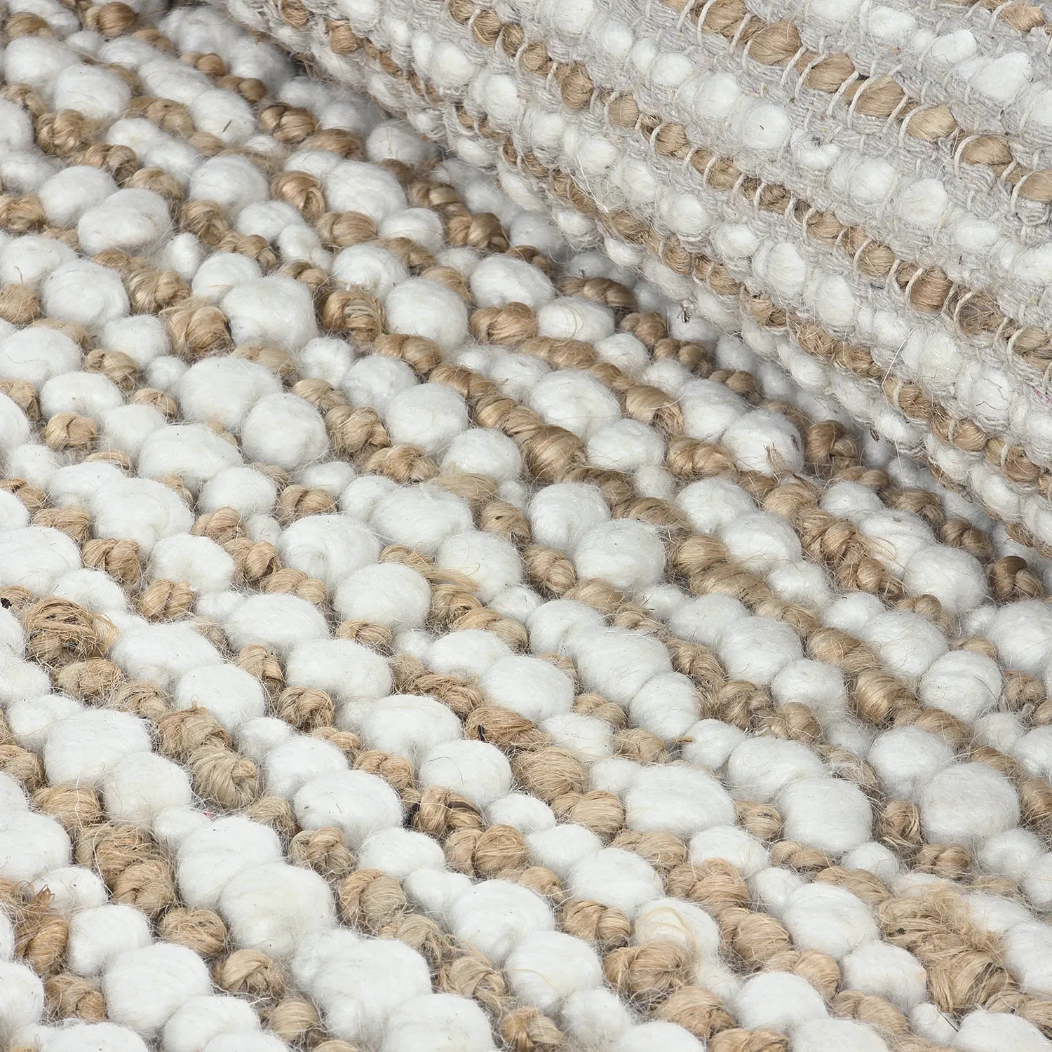 Juteteppe - Bally Jute/wool Bubble (natur/hvit)