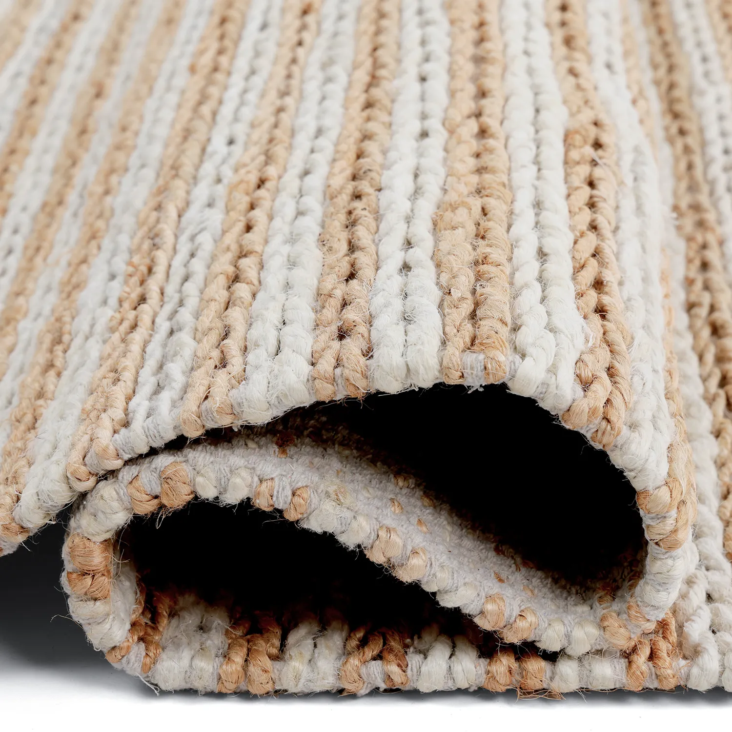 Juteteppe - Howrah Braided Jute (natur/hvit)