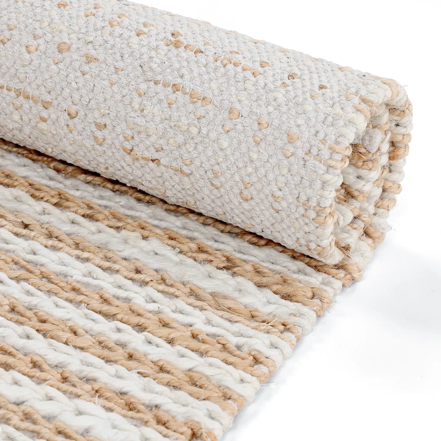 Juteteppe - Howrah Braided Jute (natur/hvit)