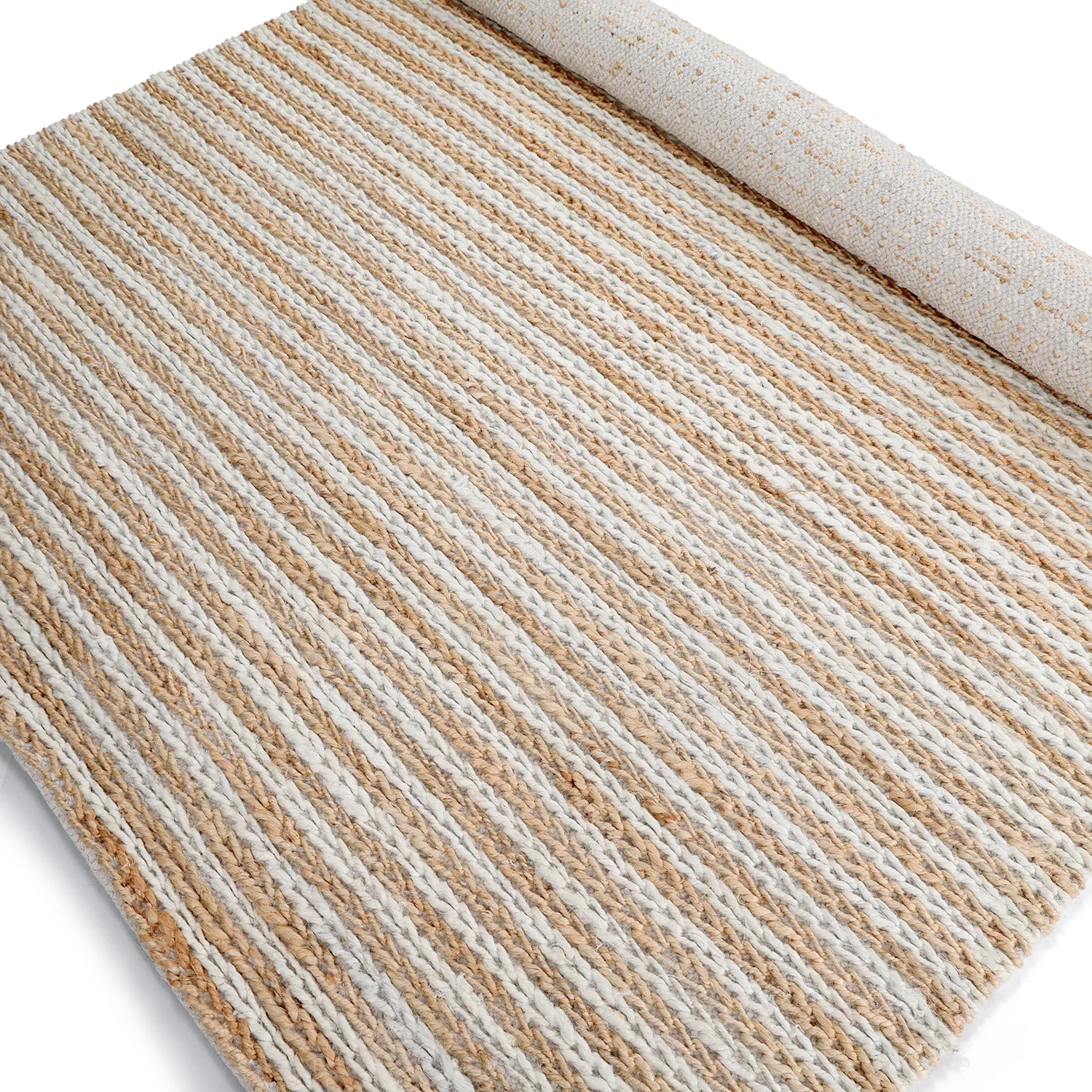 Juteteppe - Howrah Braided Jute (natur/hvit)