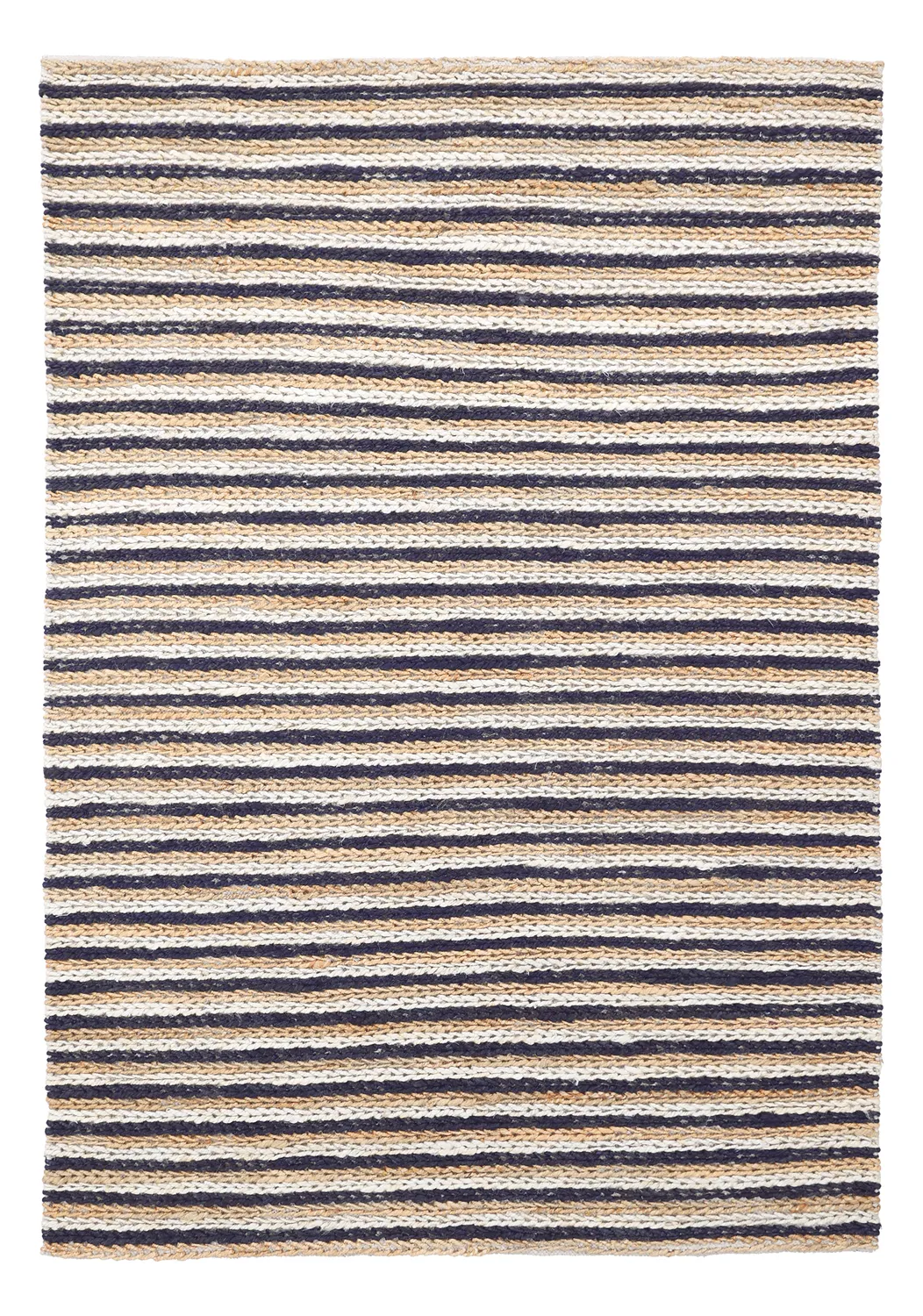 Juteteppe - Howrah Braided Jute (naturlig/hvit/svart)