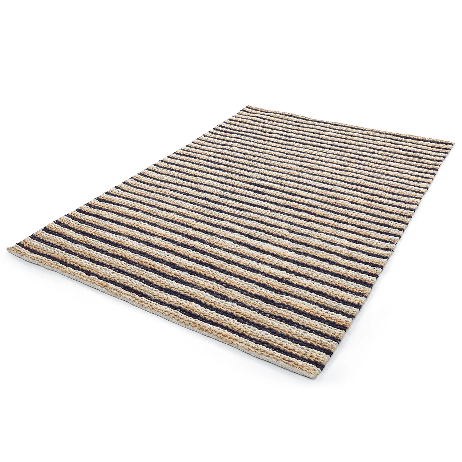 Juteteppe - Howrah Braided Jute (naturlig/hvit/svart)